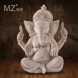 Cross-border explosive Mingze sandstone resin crafts India Ganesh home decoration gifts
