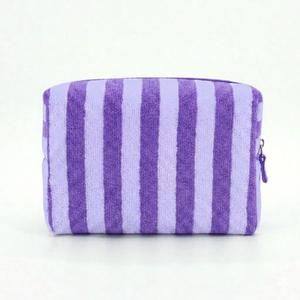 Bolsa de Maquillaje de <span class=keywords><strong>Playa</strong></span> Impermeable con Bordado Personalizado, Estilo Preppy a Rayas, Bolsa de Cosméticos de Viaje, Organizador de Artículos de Aseo, 2026 - Product Image 2