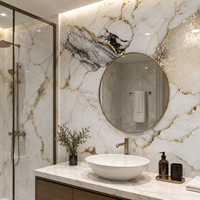 Panel de Pared de PVC con Efecto Mármol, Revestimiento Impermeable para Baños, Formato Grande, para Proyectos de Hoteles y Apartamentos, WYRAX