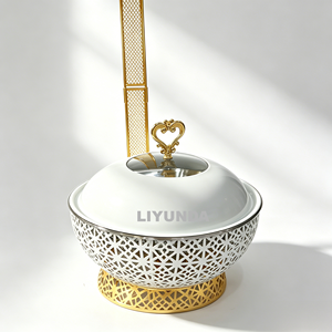 Chauffe-<span class=keywords><strong>Plat</strong></span> Suspendu Liyunda de Luxe en Acier Inoxydable Or Blanc Noir Argent pour Buffet avec <span class=keywords><strong>Couvercle</strong></span> Suspendu - Product Image 4