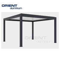 Pergola en acier à ossature manuelle, toit en acier à lames, imperméable, lame en fer, 3x6, gazebo, bricolage, pergola en acier noir, prix