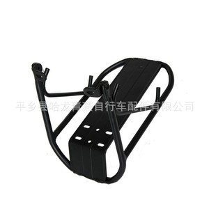 Portaequipajes delantero de aluminio para bicicleta, ligero, negro, con superficie redonda, para instalación - Product Image 1