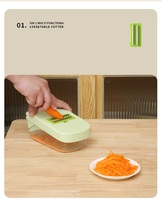 6 In 1 Roestvrijstalen Handmatige Multifunctionele Voedselsnijder Mini Keukengereedschap Snijden Fruit Uien Groenten Knoflook Citroenversnippering