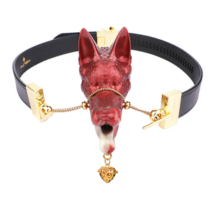 FUNSM kurt kafa açık ağız Mouth SM seksi silikon dudaklar köle çinko alaşım sınırlamalar Bite topu fetiş yetişkin Muzzles Gag kemer ile - Product Image 6