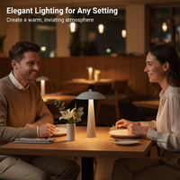 Lampe de bureau LED rechargeable en forme de champignon, design nordique, en fer, intensité réglable, contrôle tactile, lumière créative pour table