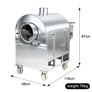 Fabricant chinois de rôtissoire à tambour automatique en acier inoxydable pour noix et graines, rôtissoire commerciale à petite échelle - Product Image 1