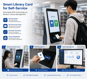 บัตรสมาร์ทการ์ด RFID แบบเขียนซ้ำได้สำหรับการยืมสินค้าด้วยตนเองและการจัดการการเข้าใช้ห้องสมุด - Product Image 3