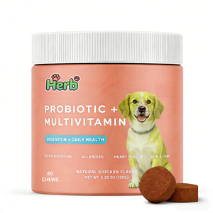 Probiotiques pour chiens OEM ODM Private Label avec prébiotiques favorisant un microbiome intestinal équilibré - Renforce la santé immunitaire - Friandises à mâcher molles - Product Image 1