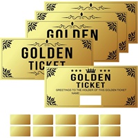 Billet Doré avec Enveloppe et Autocollants – Carte à Gratter pour Révéler des Cadeaux Surprise, Certificats et Billets pour Anniversaire, Mariage, Concert