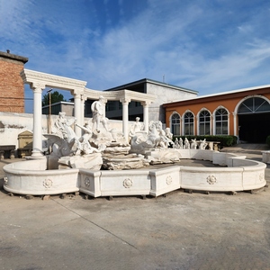 Grande <span class=keywords><strong>fontaine</strong></span> de Trevi <span class=keywords><strong>en</strong></span> marbre blanc, style baroque romain, <span class=keywords><strong>fontaine</strong></span> d'eau de jardin extérieure, statue sculptée à la main <span class=keywords><strong>en</strong></span> <span class=keywords><strong>pierre</strong></span> <span class=keywords><strong>pour</strong></span> villa, hôtel - Product Image 1
