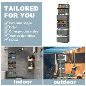 Over the Door Baby Clothing Organizer with 4 Large Pockets 3 <b>Mini</b> Pockets Foldable Design and Iron Hooks - Product Image 3