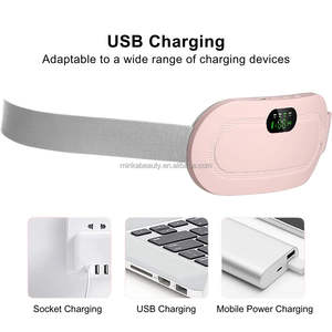 Vente chaude <span class=keywords><strong>Vibroaction</strong></span> Minceur Masseur Période Chauffage Ceinture De Massage Coussin Chauffant Menstruel Sans Fil Avec Affichage Numérique LCD - Product Image 4