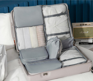 Custom <strong>Women</strong> Foldable Toiletry Packing Shoes Organizer <strong>Clothes</strong> Travel Storage <strong>Travelling</strong> Bag Set - Product Image 2