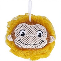 Marumu Curious George Awa éponge de bain ronde jaune en mousse pour soins de la peau, cadeau d'anniversaire 4765032500
