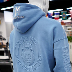 Sudadera con botones en relieve 3D OEM, unisex, de hombros caídos, personalizada, de tela gruesa, con capucha y relieve 3D. - Product Image 1