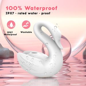 Best-Selling Foreign Trade White Swan Suction Vibrator for Sex Toy 10 Modes Waterproof Button <b>Operated</b> for Female - Product Image 2