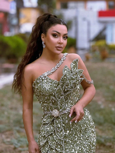 MD50050 abiti lunghi verdi formali per le donne eleganti abiti Casual eleganti con perline paillettes abiti da Cocktail Sexy <span class=keywords><strong>damigelle</strong></span> - Product Image 2