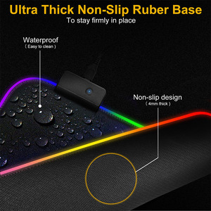 Kunden spezifische große RGB <span class=keywords><strong>Led</strong></span> Leder quadratische Gaming Mouse Pad XXL wasserdichte Gamer Mouse pads mit Sublimation - Product Image 2