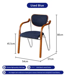 เก้าอี้รับประทานอาหารที่ทันสมัยเก้าอี้ไม้พันด้วยหนังสำหรับแมวกำมะหยี่เฟอร์นิเจอร์ห้องนั่งเล่นรับประกัน1ปี CN Gua - Product Image 5