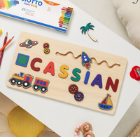 Tableau de lettres en bois multifonctionnel, un cadeau pour la Journée des enfants, artisanat en bois fait main, un objet de décoration de table