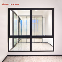 Fenêtres coulissantes en aluminium à double vitrage avec moustiquaire / écran invisible, design moderne, simple et personnalisé pour maison résidentielle