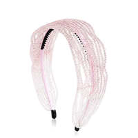 Bijoux de mode pour cheveux : Serre-tête élégant à large bord, orné de strass multicouches et de perles de cristal brillantes, accessoire de tête pour femme.