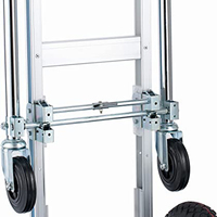 Chariot à main pliable en aluminium Uni-Silent 250 kg 2 en 1, chariot à plateforme pliable robuste de 550 lb, chariot utilitaire à pousser FHT250A
