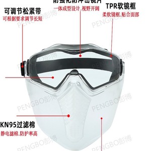 Masque facial complet anti-poussière, respirateur en plastique réutilisable pour travaux industriels, construction, mines, meulage - Product Image 2