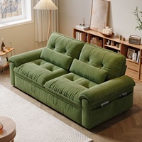 Canapé-lit pliable en velours en forme de L avec housses amovibles et lavables, style crème, pour salon, utilisation convertible, petits appartements