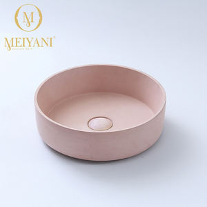 Lavabo en ciment de forme ronde, couleur bleue, comptoir de salle de bain, évier en béton, vente en gros - Product Image 3