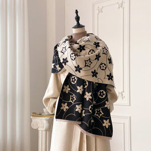 ผ้าพันคอแฟชั่นดีไซน์หรู ผ้าพันคอแคชเมียร์หนานุ่ม อุ่นสบาย ป้องกันความหนาว สำหรับฤดูหนาว ผ้าพันคอสองด้าน สำหรับผู้หญิง - Product Image 2