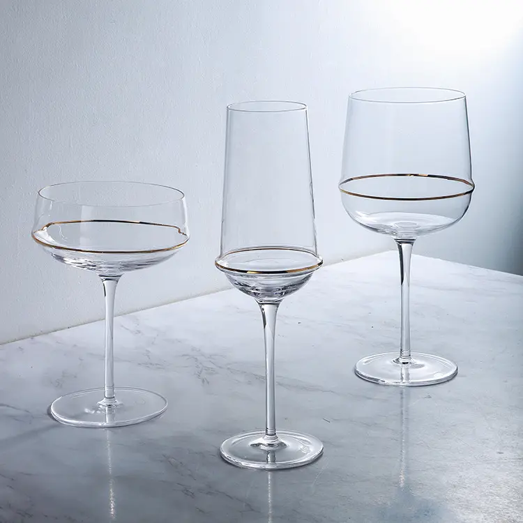 Bicchiere di vino a forma di pianeta nuovo bicchiere di Champagne in oro semplice calice da Cocktail
