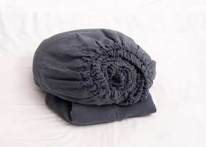 Drap-housse en lin lavé à la pierre de qualité hôtelière Orange moutarde 100% Draps doux en lin pour lits et hôpitaux Style uni - Product Image 2