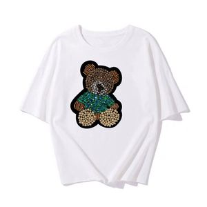 FX Custom 3D Rhinestone Bear Patch Handmade Beaded Embroidery Crystal Diamond <b>Applique</b> Iron on <b>for</b> Clothing - Product Image 2