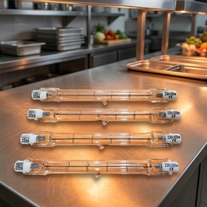 Ampoules halogènes en verre de quartz <span class=keywords><strong>R7S</strong></span> 118 mm 230 V 200 W, lampes chauffantes infrarouges pour l'isolation alimentaire - Product Image 1