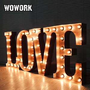 WOWORK Phông Chữ Chữ Cái Marquee Màu Đen Bán Sỉ Để Trang Trí Tiệc Cưới - Product Image 5