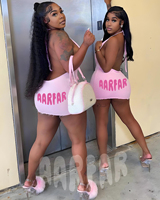 Robes décontractées pour femmes, rose, logo brodé, vêtements de détente de luxe, robes de club, vêtements sexy pour femmes, robes à épaules dénudées, vendeurs