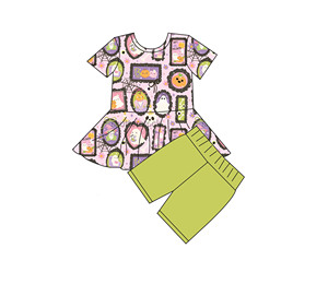 Abbigliamento Coordinato <span class=keywords><strong>Mamma</strong></span> e Figlia <span class=keywords><strong>in</strong></span> Bambù, Vestito a Maniche Corte e Pantaloncini Tinta Unita, Abito Estivo Boutique per Bambini - Product Image 1