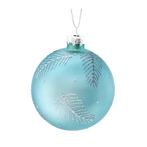 Zhengtian Atacado Exquisite Natal Mercury Vidro Pendurado Ornamentos Bolas De Vidro Azul Para Decoração De Árvore De Natal