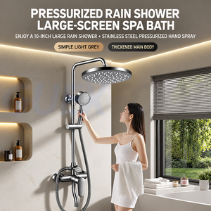 Ensemble de douche complet en acier inoxydable avec pommeau haute pression pour salle de bain domestique - Product Image 5