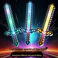 Jouet d'arme en plastique pour bébés de 0 à 24 mois, type épée de cristal diamantée et pioche, Mini World Mosaic Lumineux