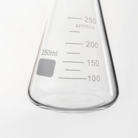 Peralatan Kimia Kaca Erlenmeyer yang Dapat Disesuaikan, Flask Kerucut Bergraduasi dari Kaca Borosilikat Tebal dan Tahan Lama