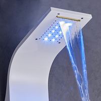Système de douche multifonctionnel mural en acier inoxydable 304, ensemble complet de salle de bain avec panneau de douche à effet pluie