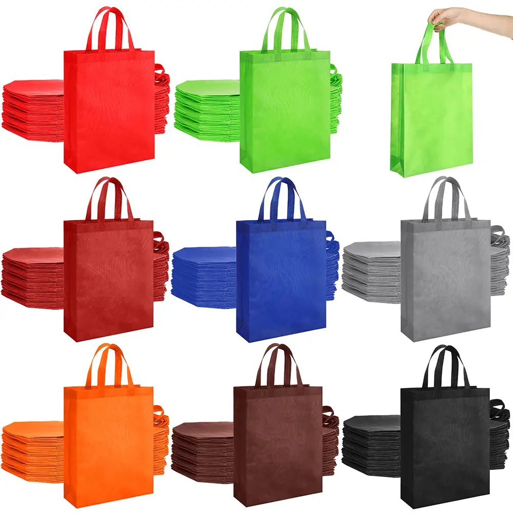 Cetak kustom logo daur ulang dapat digunakan kembali tas belanja Nonwoven kain Eco membawa belanja tas bukan tenunan dengan penyegelan panas