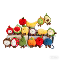 Porte-clés en peluche série Légumes et Fruits mignons simulés, avec expressions, pour mini-pinces à poupées de type borne d'arcade, pendentif pour sac cadeau