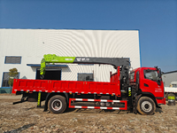 Camions de fret SHACMAN haute efficacité 4x2, 8 tonnes, grue à flèche à 5 sections, grue montée sur camion, moteur Changjiang