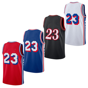 Hommes # <span class=keywords><strong>Maillot</strong></span> de basket-ball personnalisé <span class=keywords><strong>LeBron</strong></span> Philadelphia 23, chemises brodées, uniformes pour jeunes, vêtements de sport, impression à chaud - Product Image 1