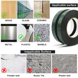 Ruban adhésif double face en <span class=keywords><strong>mousse</strong></span> acrylique PE de 1mm d'épaisseur, découpé avec forme personnalisée 1mm x 10 mm x 50 m - Product Image 4