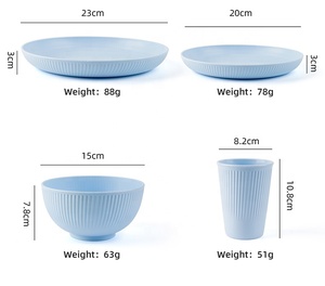 Ensemble de vaisselle en plastique réutilisable au design moderne, nouvelle sortie, gobelet, assiette, bol, couverts, vaisselle pour mariages et fêtes - Product Image 1
