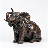 Figurines de Faune Artisanales en Bronze Patiné : Éléphant, Lion, Cerf, Ours, Loup, Renard, Hibou, Flamant Rose – Collection d'Art Décoratif pour Jardin et Cour